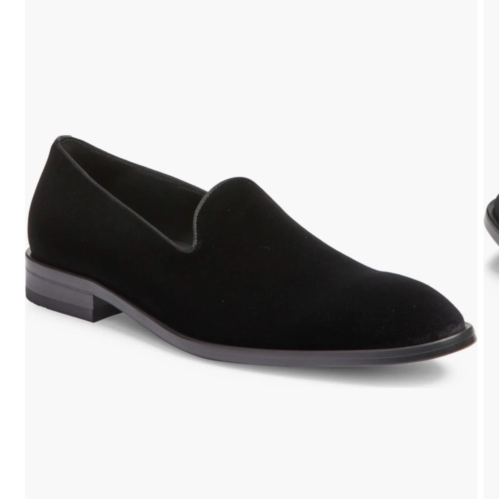 BOSS Derrek Black Velvet Loafer